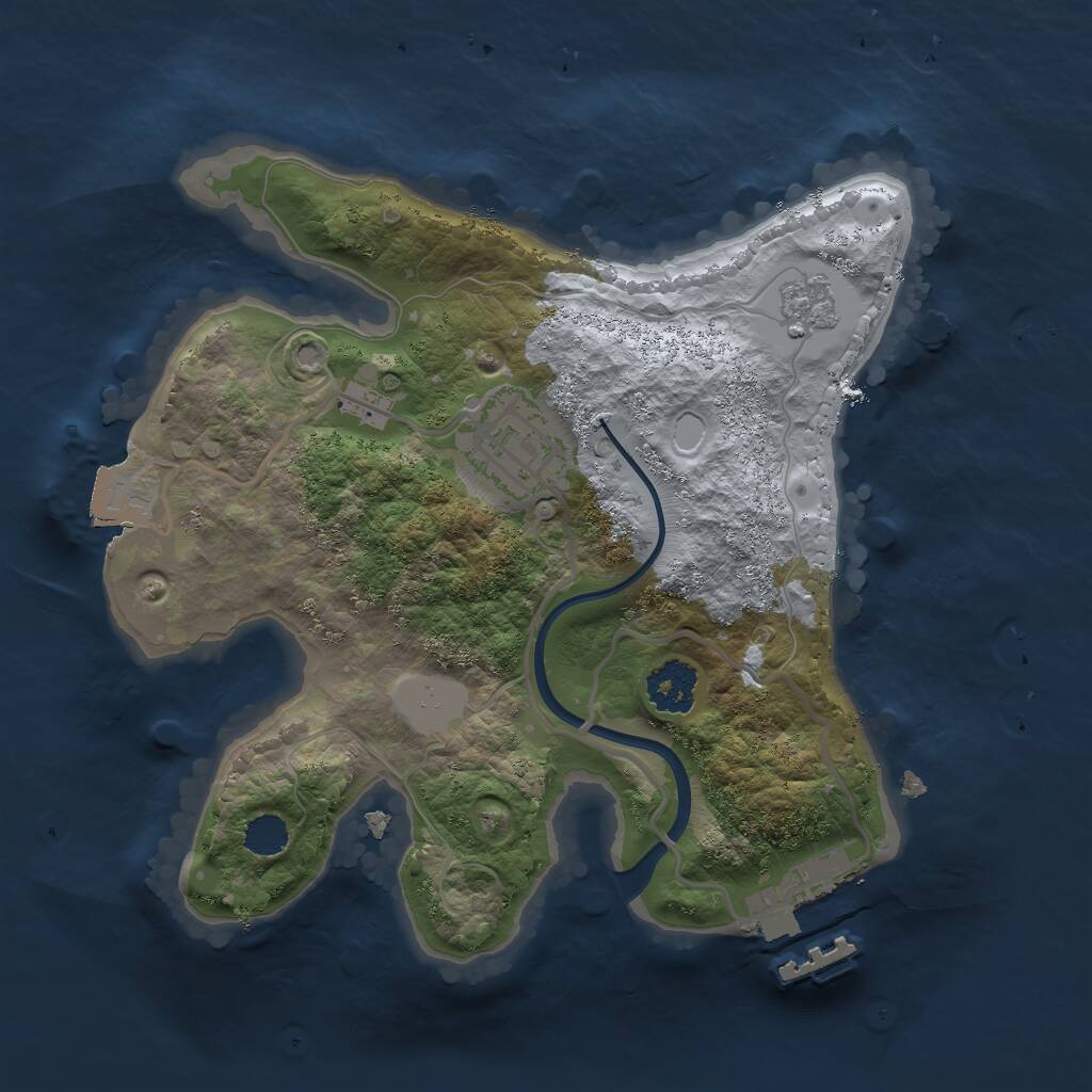 Rust Map: Procedural Map, Size: 2110, Seed: 464658, 4 Monuments