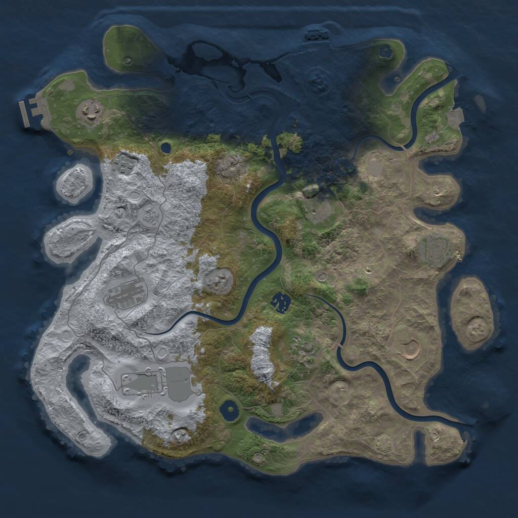 Rust Map: Procedural Map, Size: 3950, Seed: 817340523, 15 Monuments