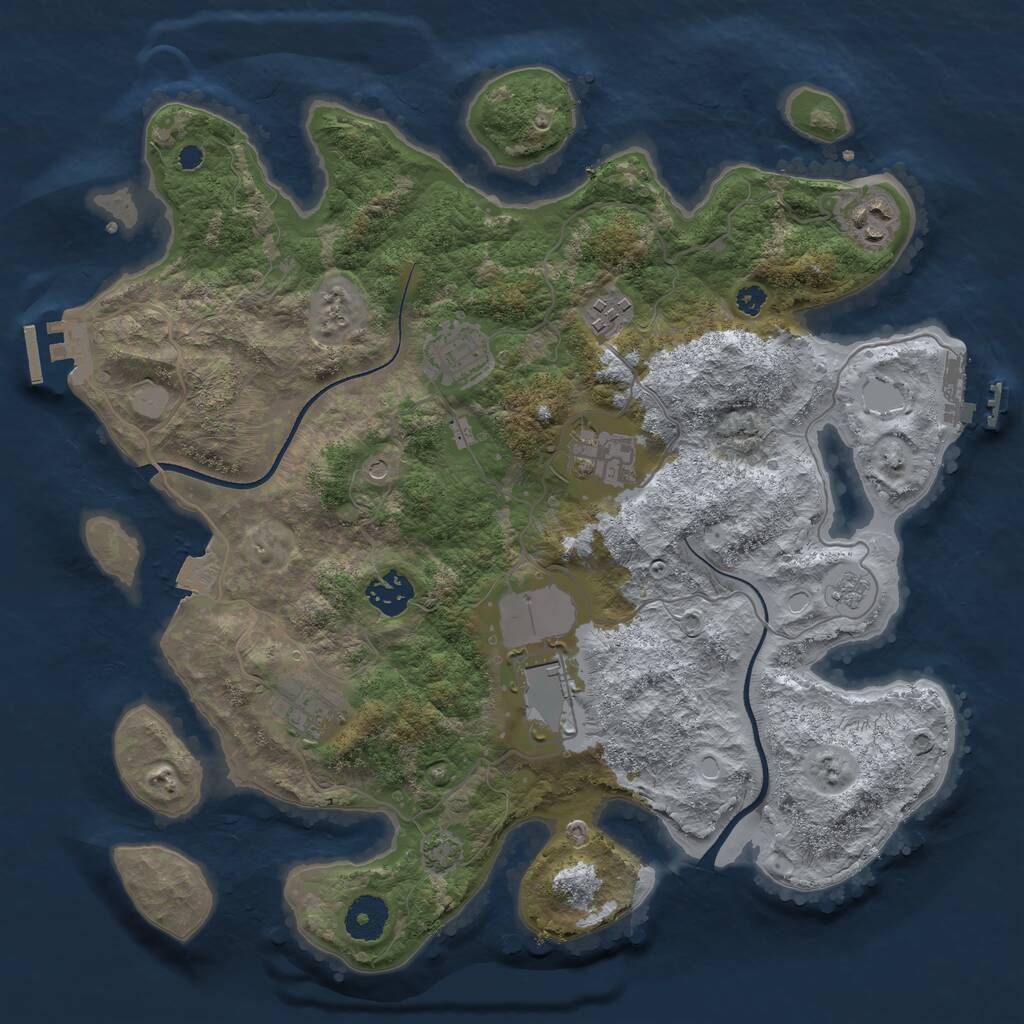 Rust Map: Procedural Map, Size: 3500, Seed: 262, 13 Monuments