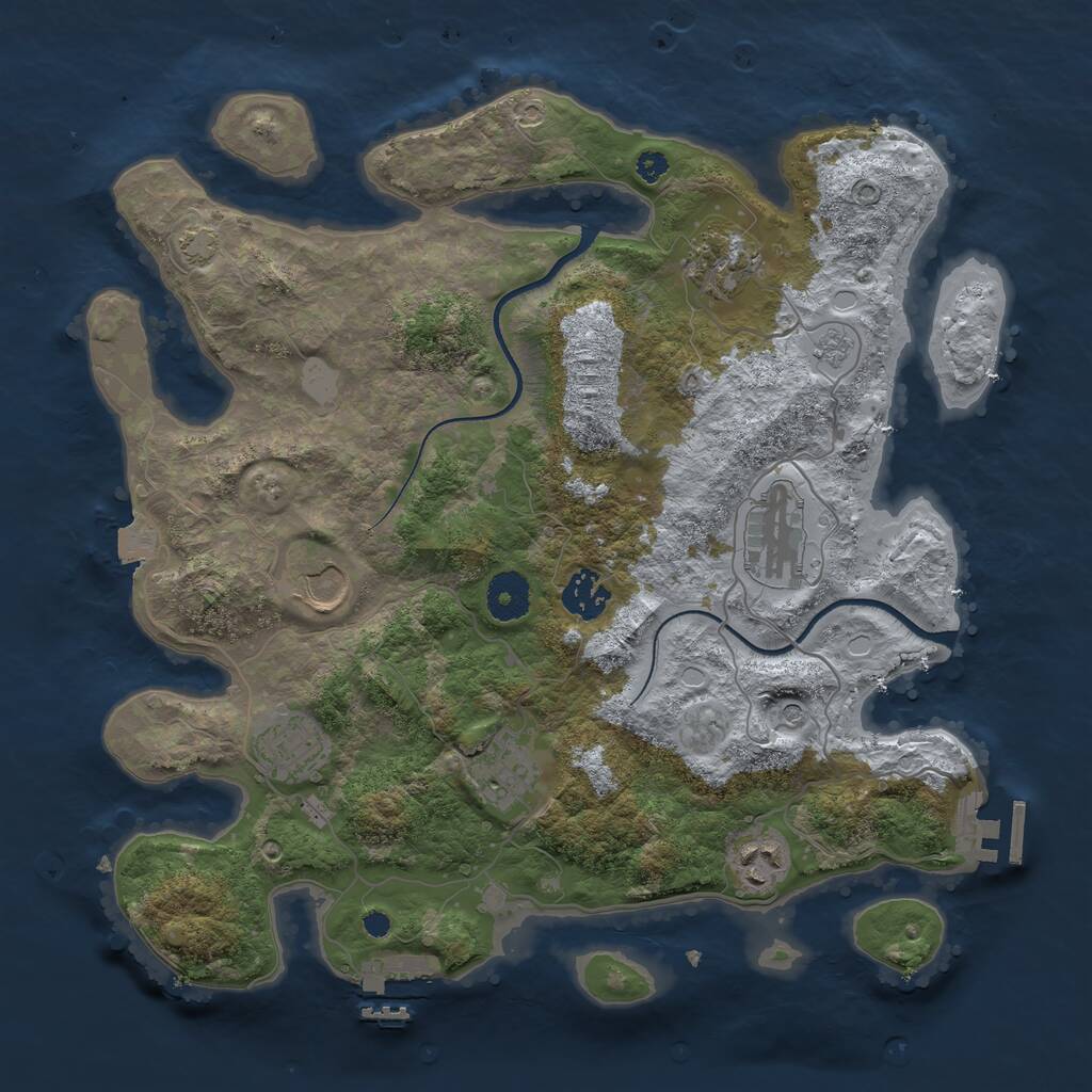 Rust Map: Procedural Map, Size: 3500, Seed: 769410071, 13 Monuments