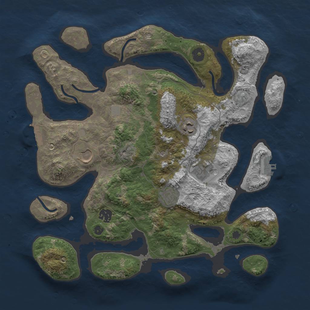 Rust Map: Procedural Map, Size: 3500, Seed: 769410071, 13 Monuments