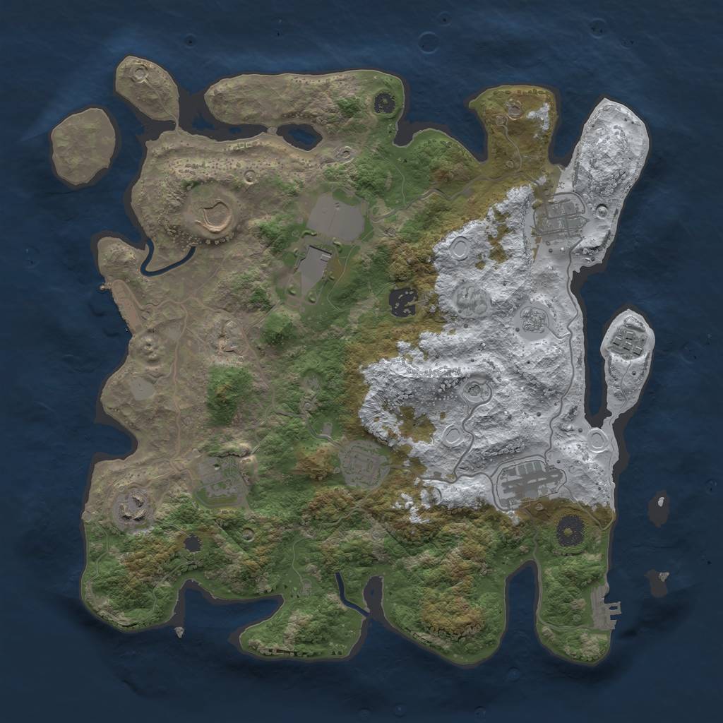 Rust Map: Procedural Map, Size: 3550, Seed: 232999, 18 Monuments