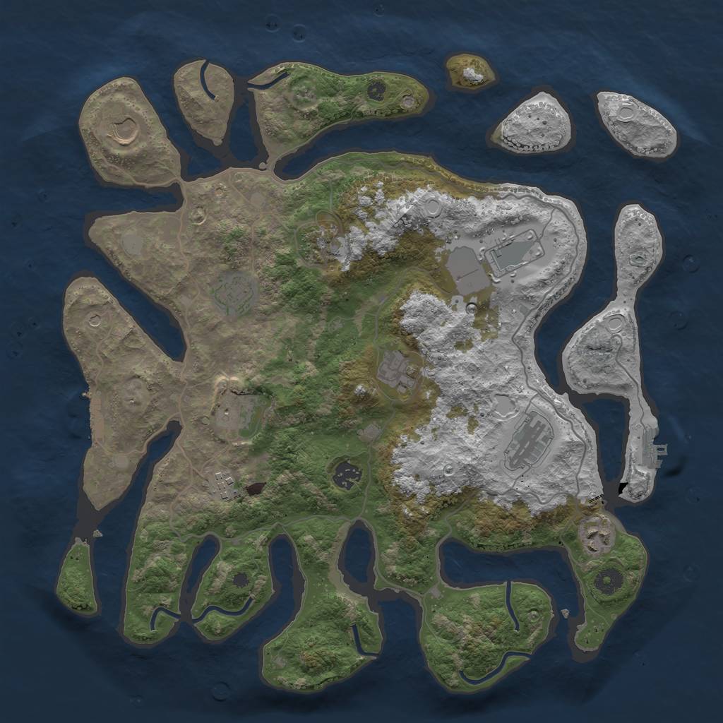 Rust Map: Procedural Map, Size: 4000, Seed: 603140, 18 Monuments