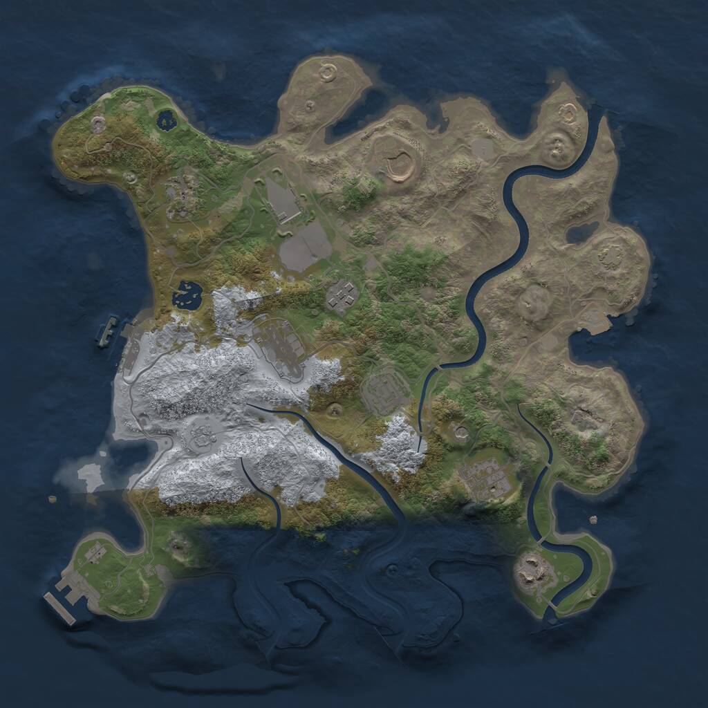 Rust Map: Procedural Map, Size: 3550, Seed: 502482, 15 Monuments