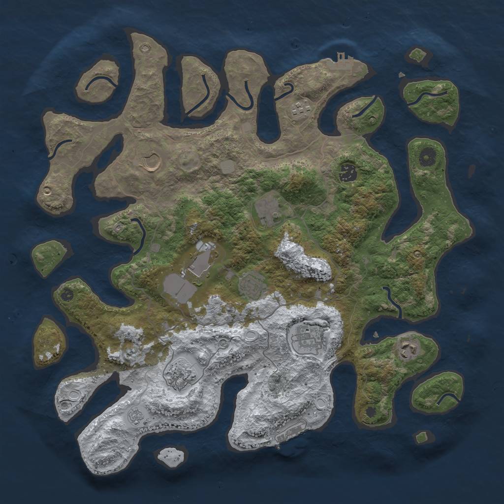 Rust Map: Procedural Map, Size: 4100, Seed: 188, 18 Monuments