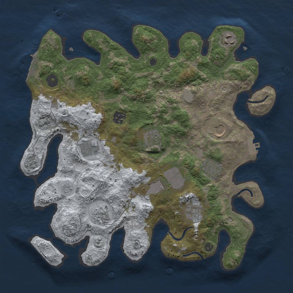 Rust Map: Procedural Map, Size: 3550, Seed: 950349, 19 Monuments