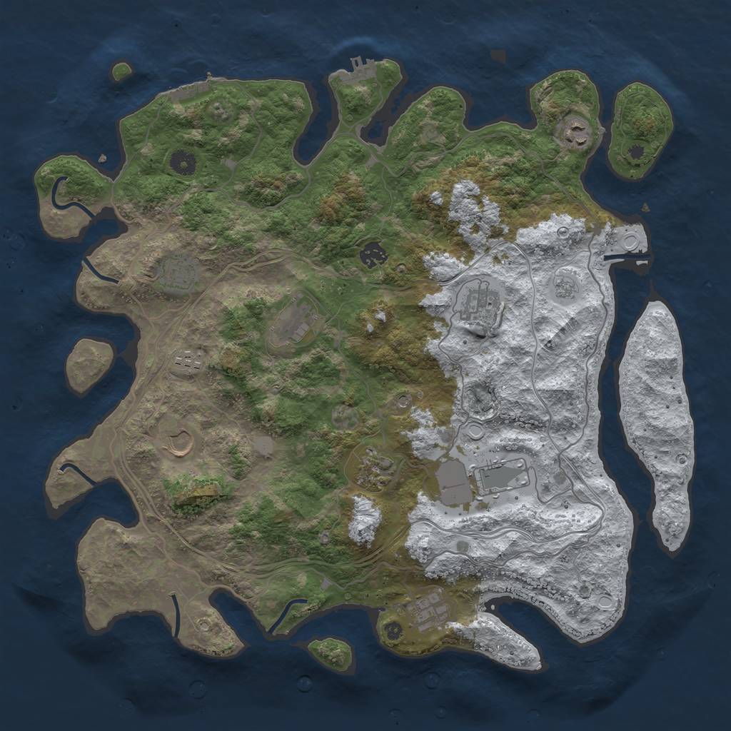 Rust Map: Procedural Map, Size: 4250, Seed: 1012468686, 19 Monuments