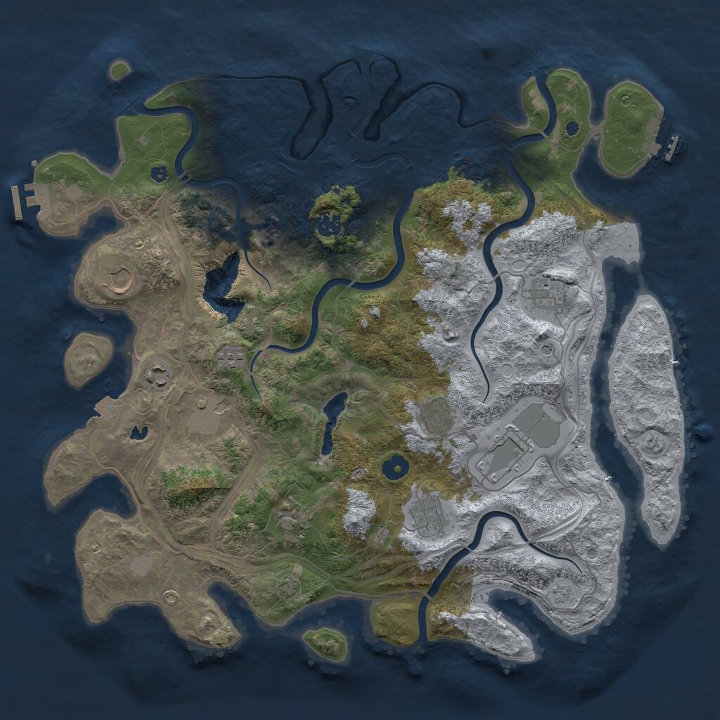 Rust Map: Procedural Map, Size: 4250, Seed: 1012468686, 16 Monuments