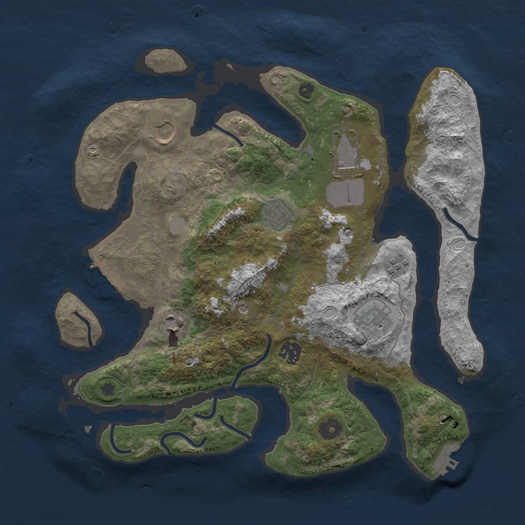 Rust Map: Procedural Map, Size: 3550, Seed: 914788, 15 Monuments