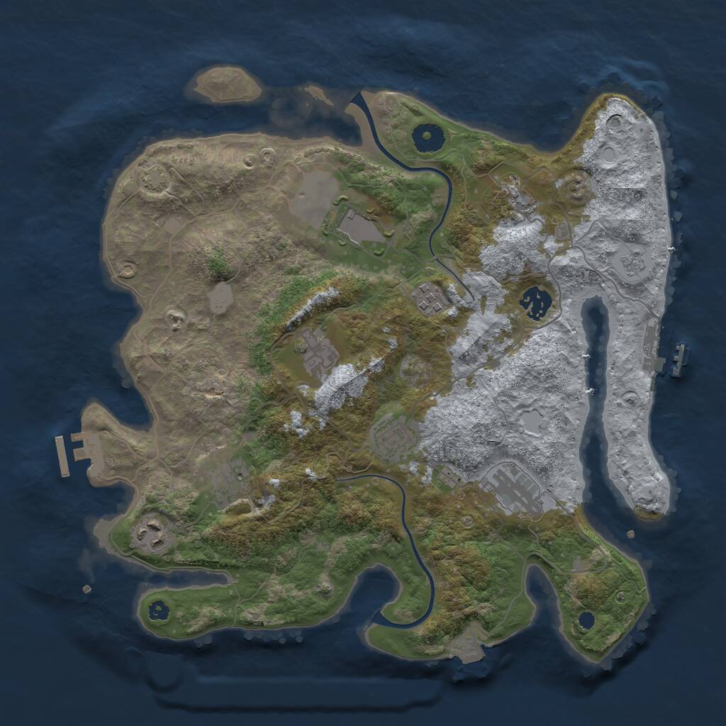 Rust Map: Procedural Map, Size: 3550, Seed: 914788, 14 Monuments
