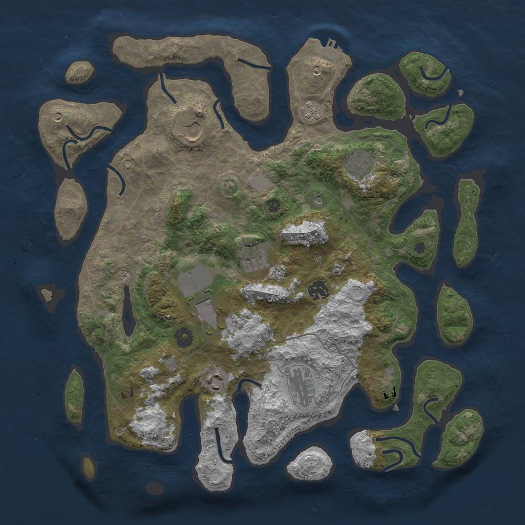 Rust Map: Procedural Map, Size: 4000, Seed: 5067, 15 Monuments