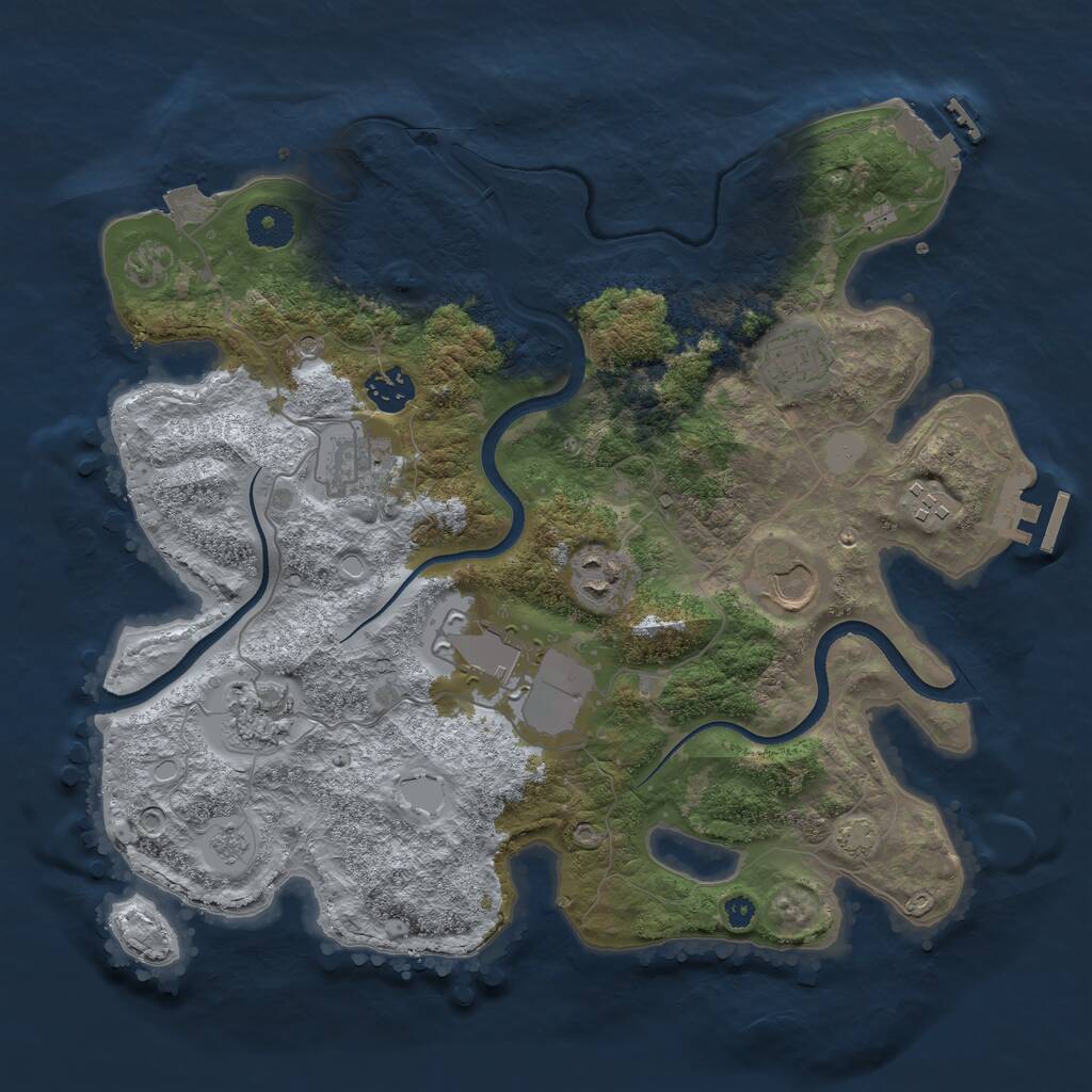 Rust Map: Procedural Map, Size: 3550, Seed: 448472, 14 Monuments
