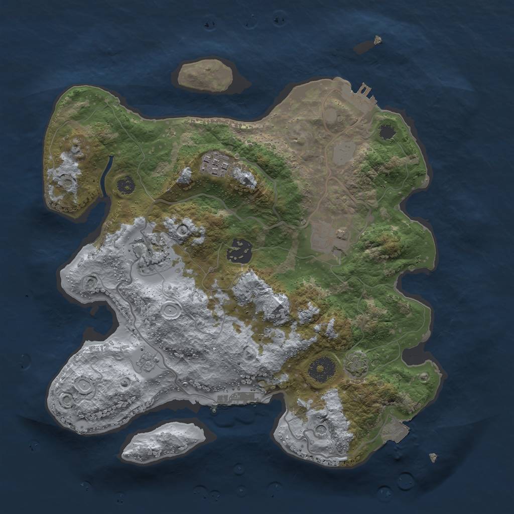 Rust Map: Procedural Map, Size: 3000, Seed: 60, 12 Monuments