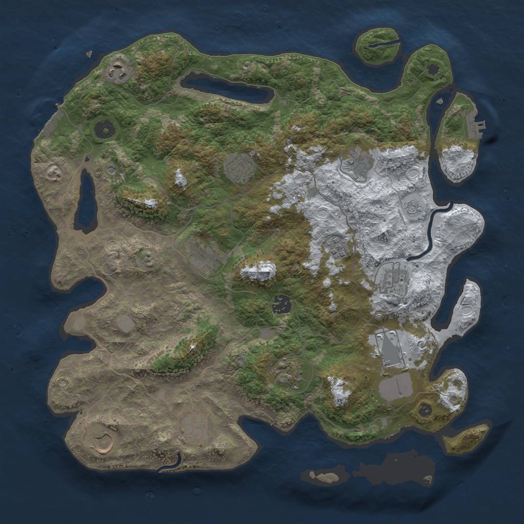 Rust Map: Procedural Map, Size: 4000, Seed: 117, 20 Monuments