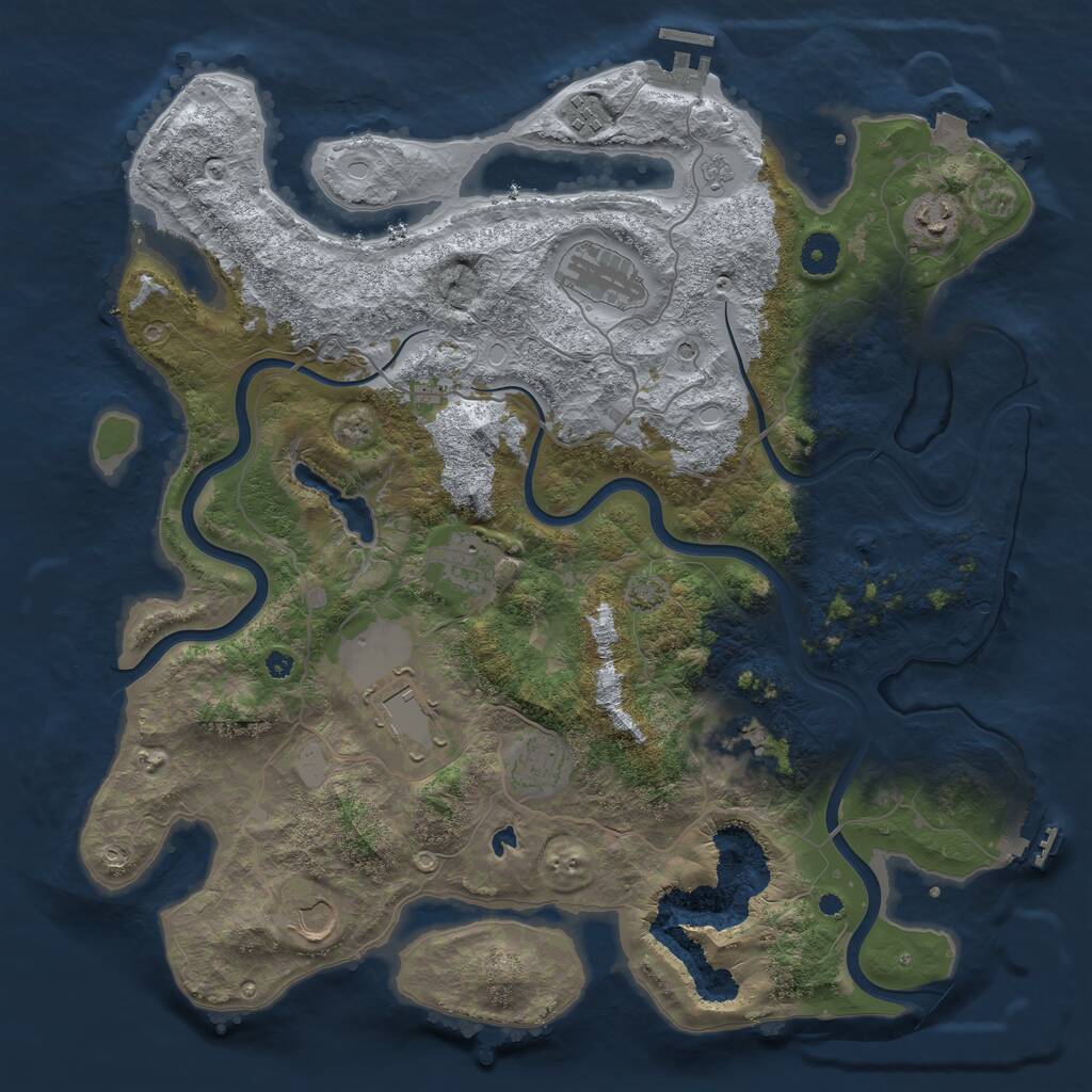 Rust Map: Procedural Map, Size: 4000, Seed: 726278, 14 Monuments