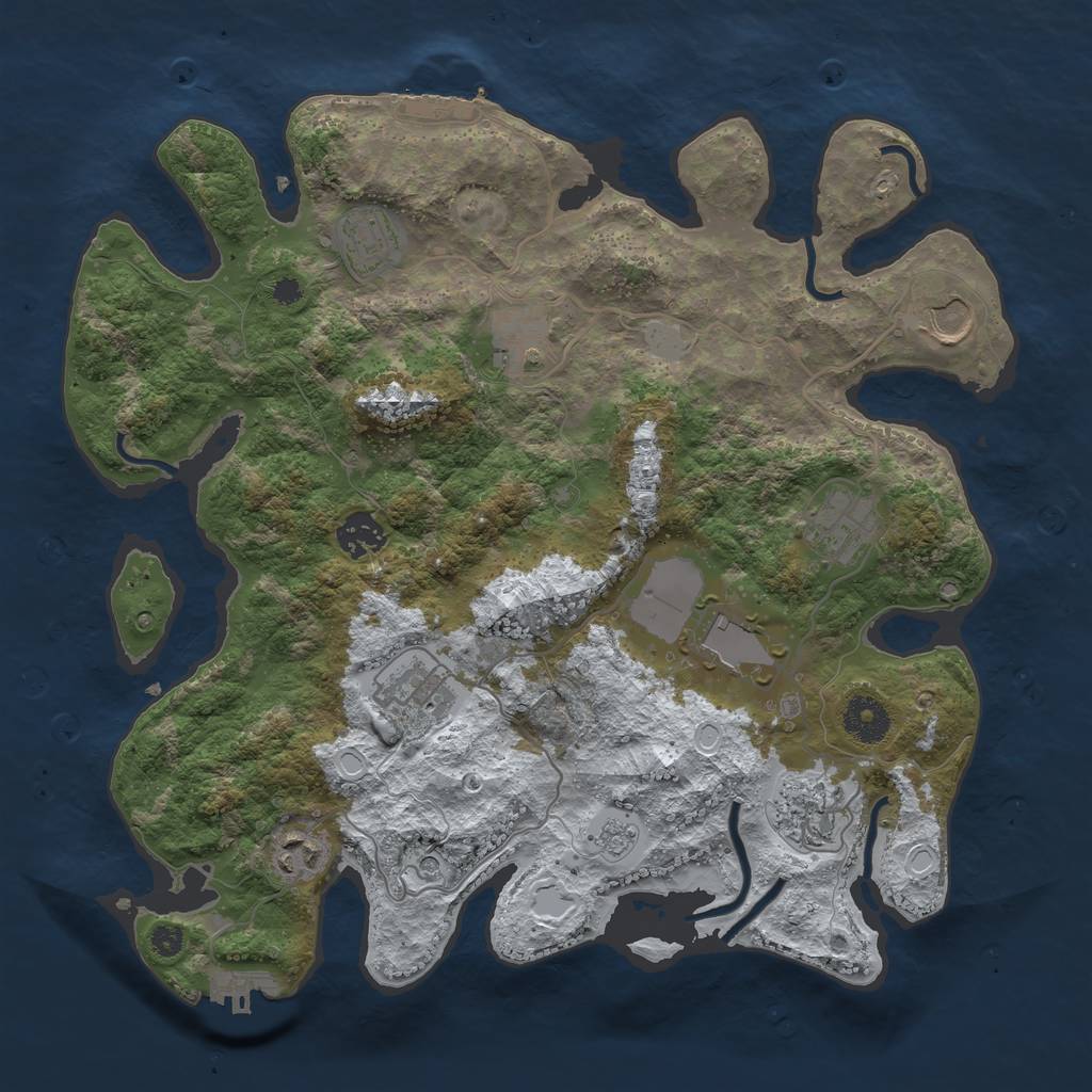 Rust Map: Procedural Map, Size: 3550, Seed: 176533, 18 Monuments