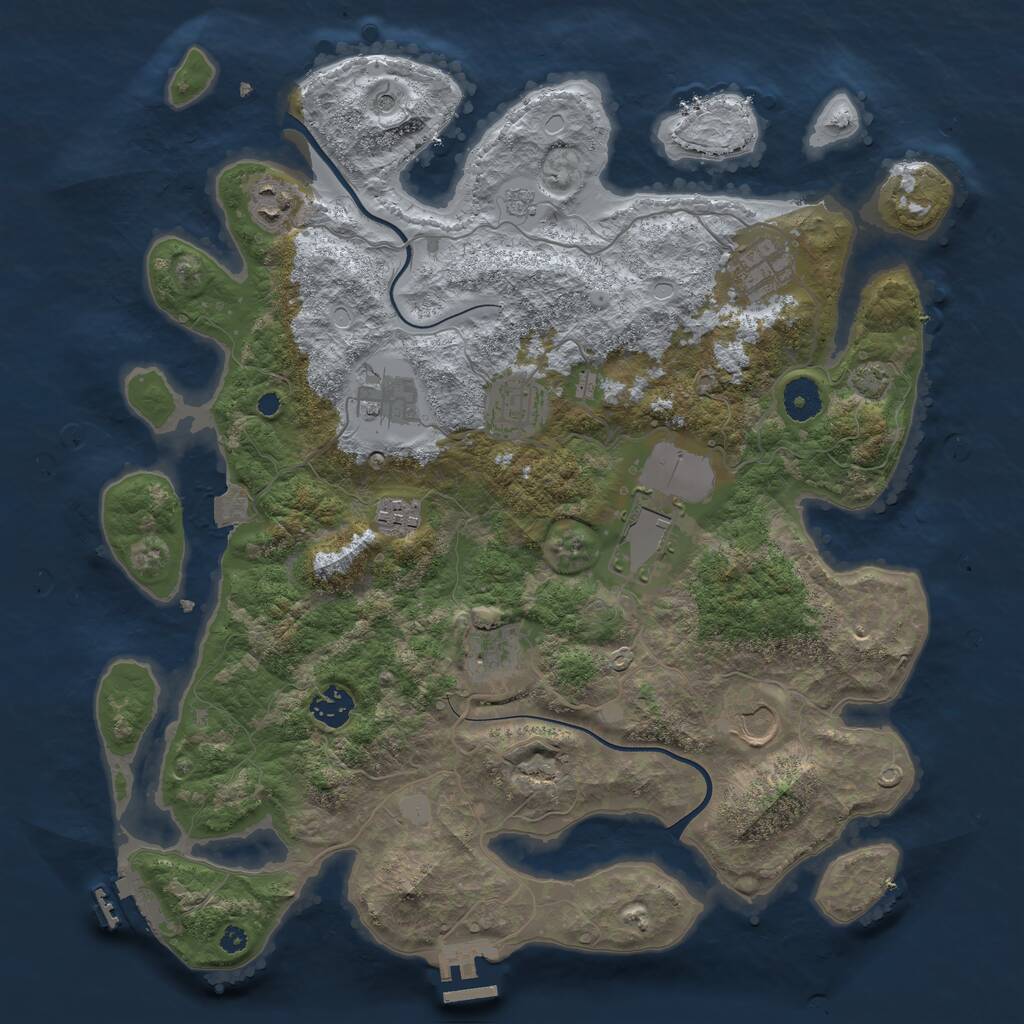 Rust Map: Procedural Map, Size: 3800, Seed: 29995, 15 Monuments