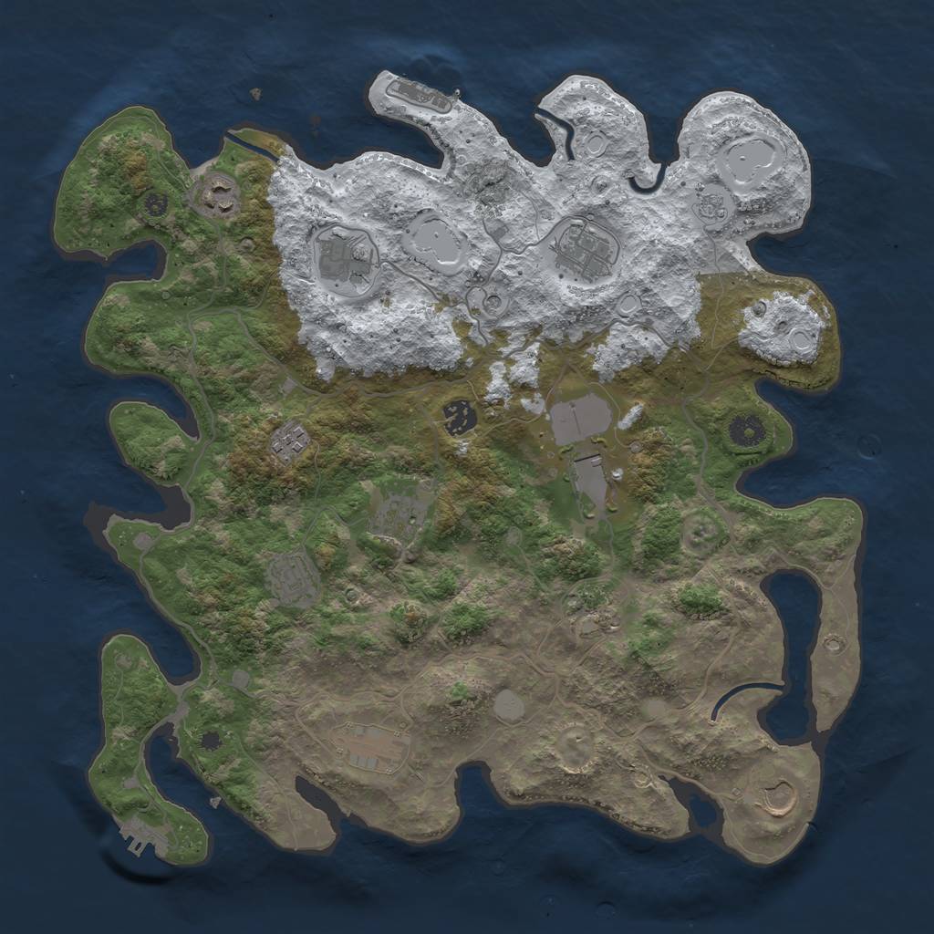 Rust Map: Procedural Map, Size: 4000, Seed: 489994, 20 Monuments