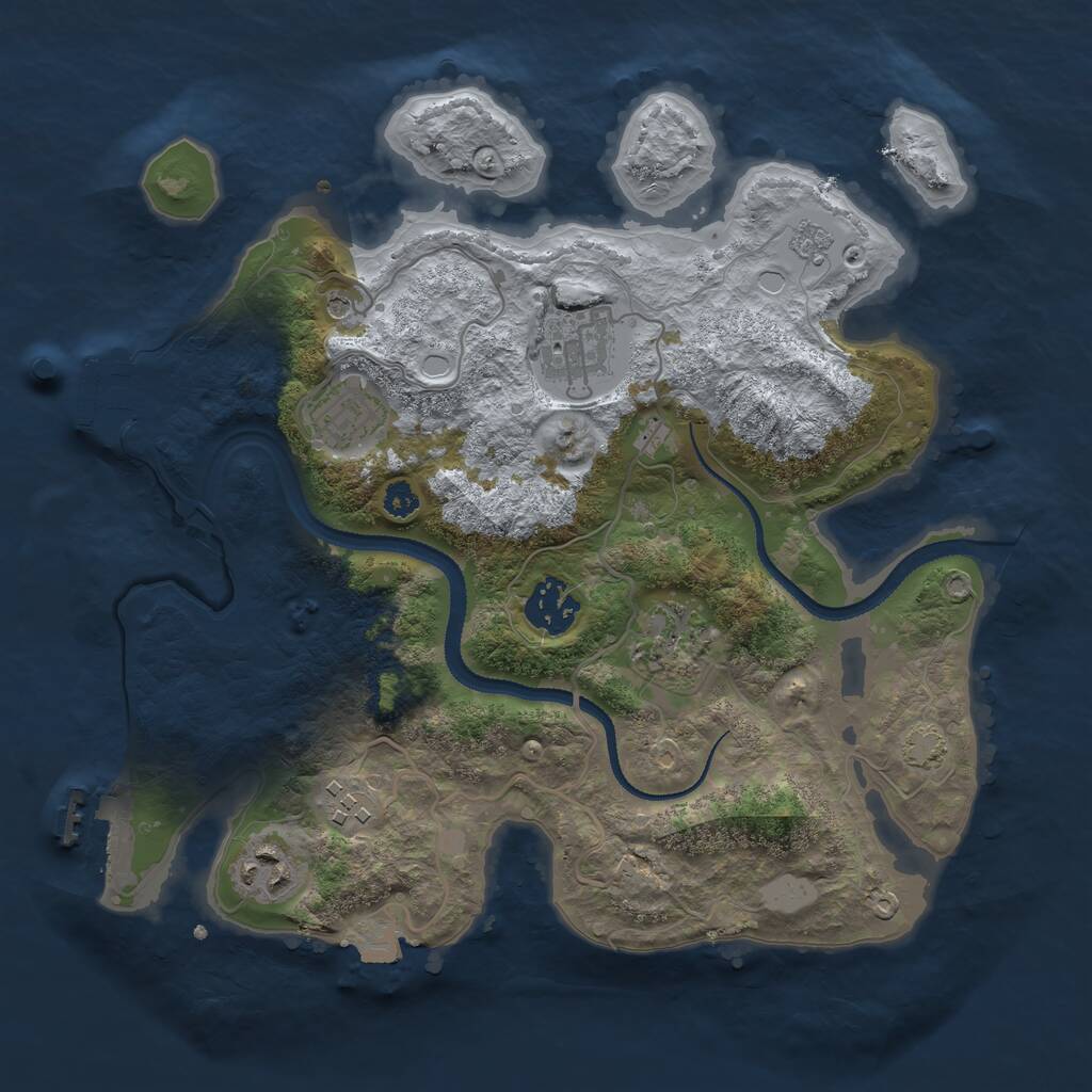 Rust Map: Procedural Map, Size: 3100, Seed: 4455001, 12 Monuments