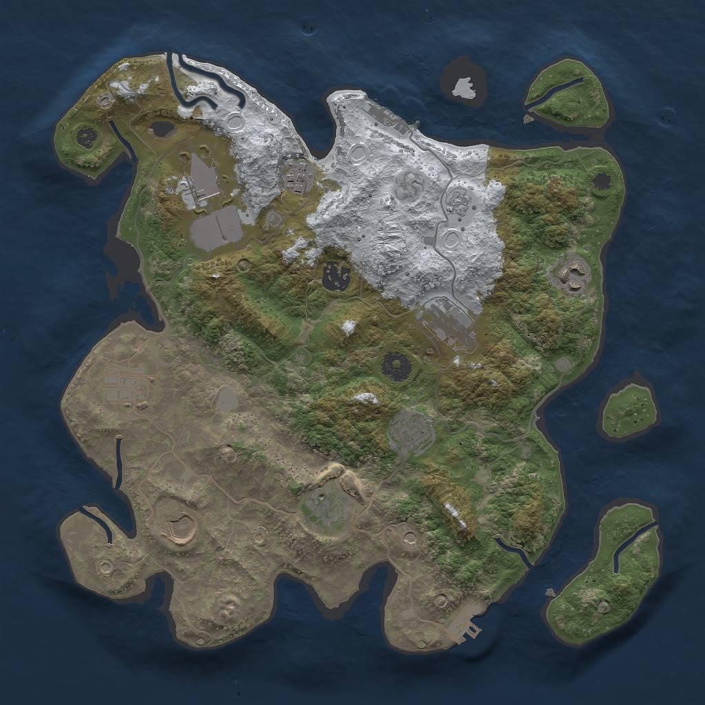 Rust Map: Procedural Map, Size: 3550, Seed: 531282, 18 Monuments