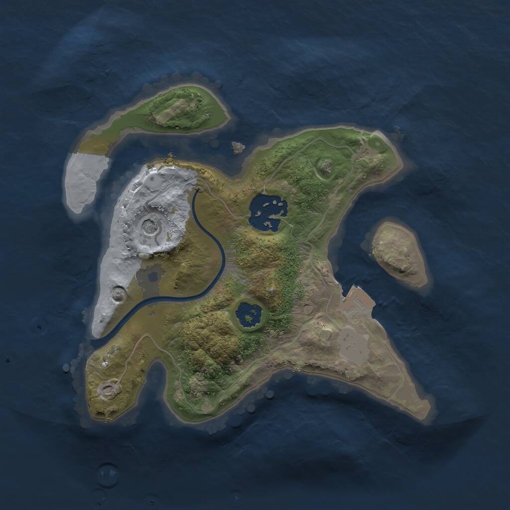 Rust Map: Procedural Map, Size: 2000, Seed: 2004144567, 3 Monuments