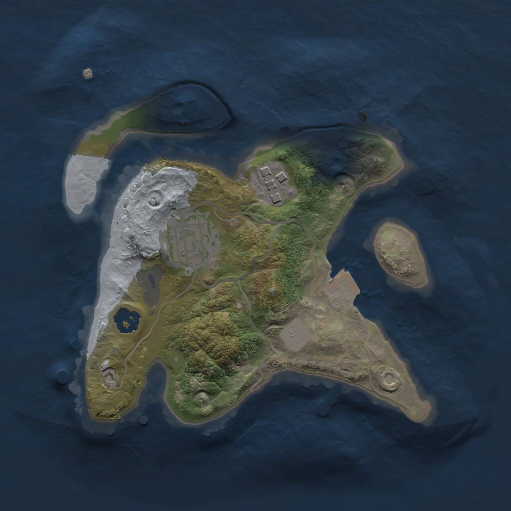 Rust Map: Procedural Map, Size: 2000, Seed: 2004144567, 3 Monuments
