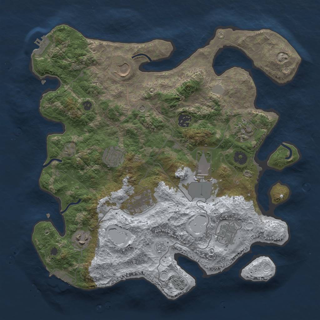 Rust Map: Procedural Map, Size: 3550, Seed: 432040, 18 Monuments