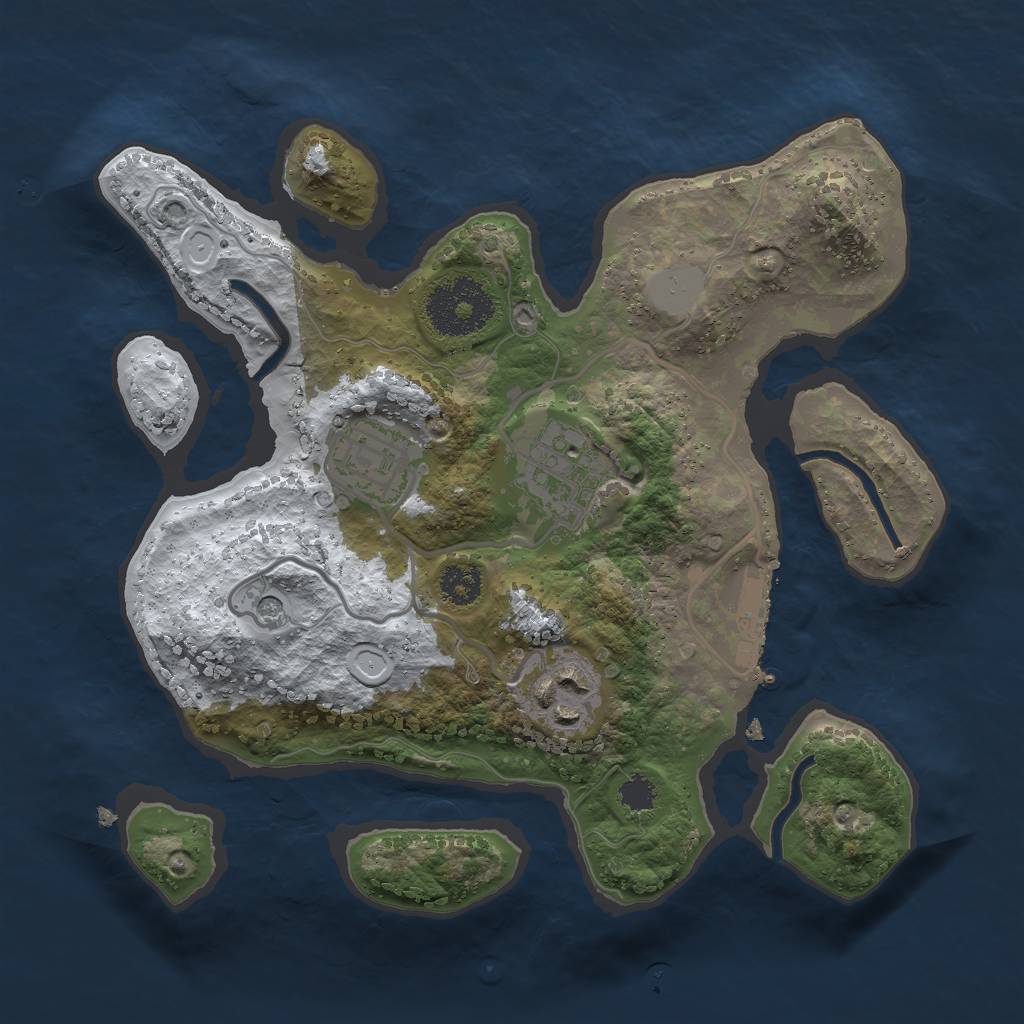 Rust Map: Procedural Map, Size: 2500, Seed: 234, 10 Monuments