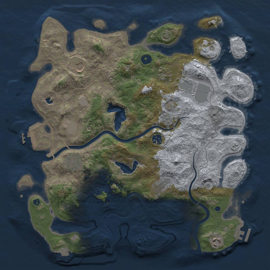 Rust Map: Procedural Map, Size: 4000, Seed: 12851615, 15 Monuments