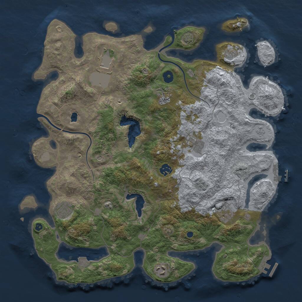 Rust Map: Procedural Map, Size: 4000, Seed: 12851615, 14 Monuments