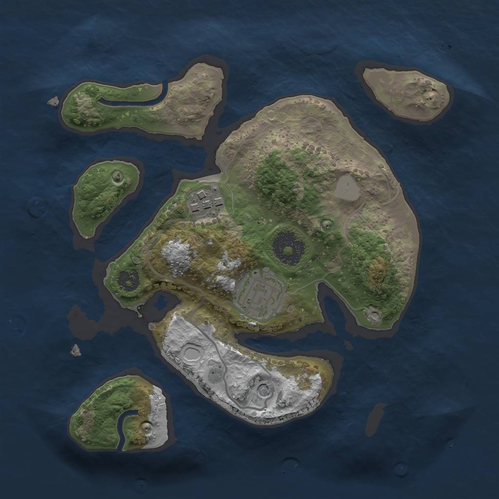 Rust Map: Procedural Map, Size: 2300, Seed: 94430160, 8 Monuments