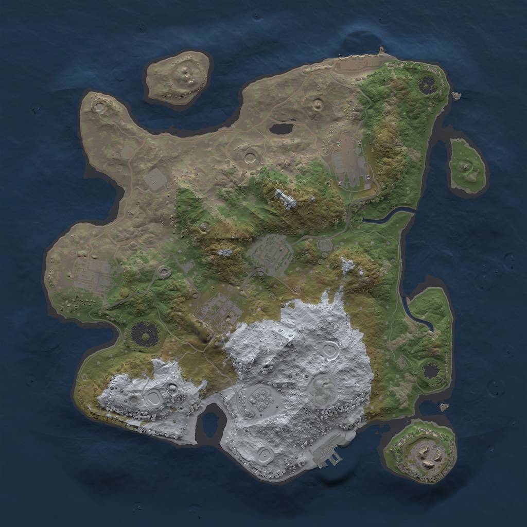 Rust Map: Procedural Map, Size: 3000, Seed: 793436, 14 Monuments
