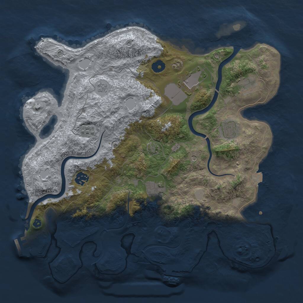 Rust Map: Procedural Map, Size: 3550, Seed: 400519, 12 Monuments