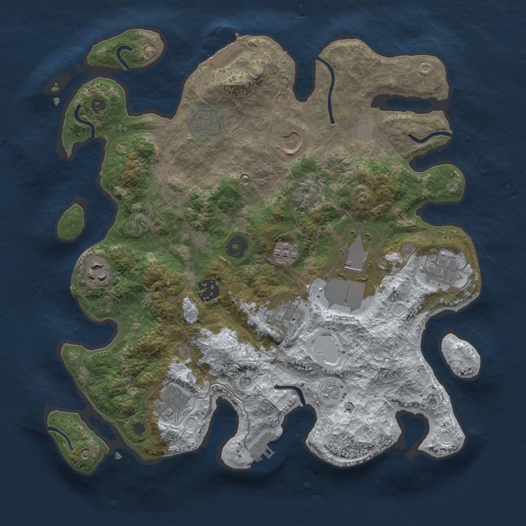 Rust Map: Procedural Map, Size: 3550, Seed: 179554, 18 Monuments