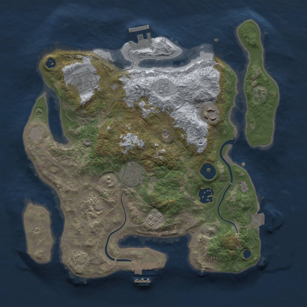 Rust Map: Procedural Map, Size: 3000, Seed: 62351, 12 Monuments