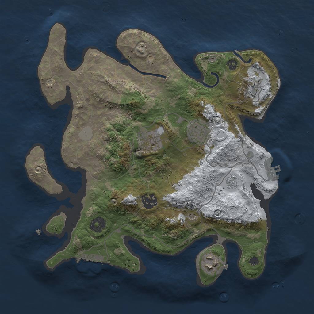 Rust Map: Procedural Map, Size: 3000, Seed: 128, 14 Monuments