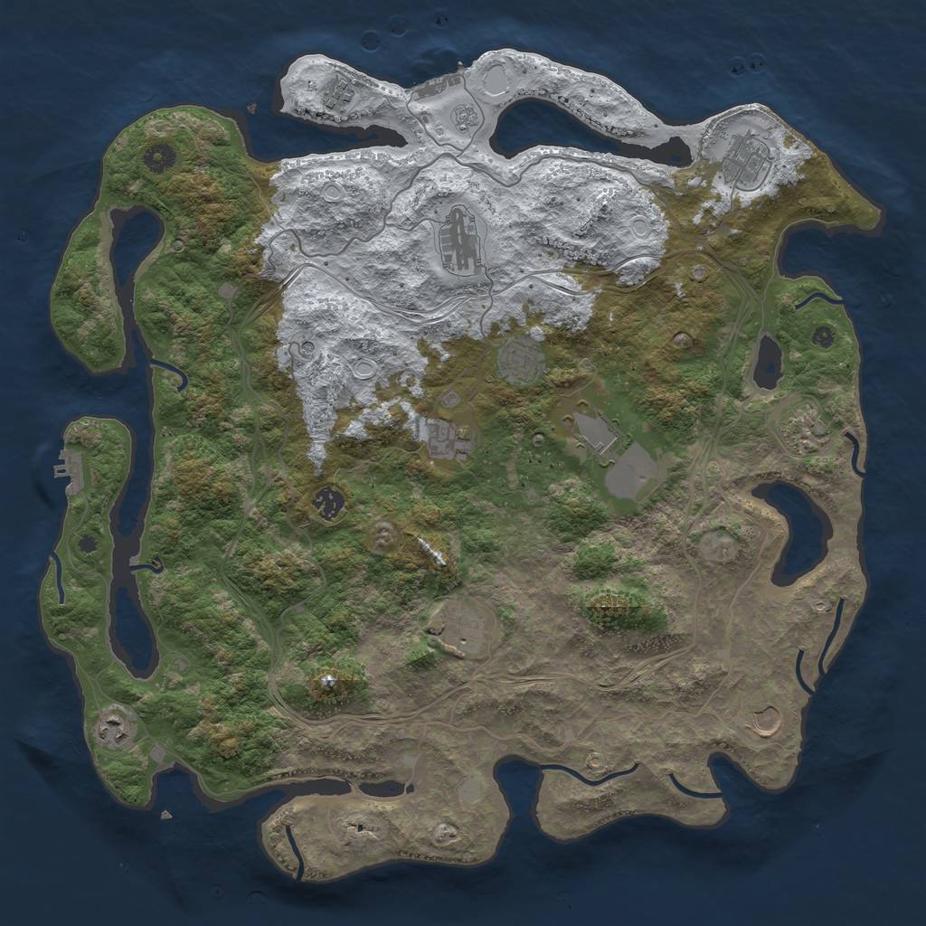 Rust Map: Procedural Map, Size: 4500, Seed: 2214492, 20 Monuments