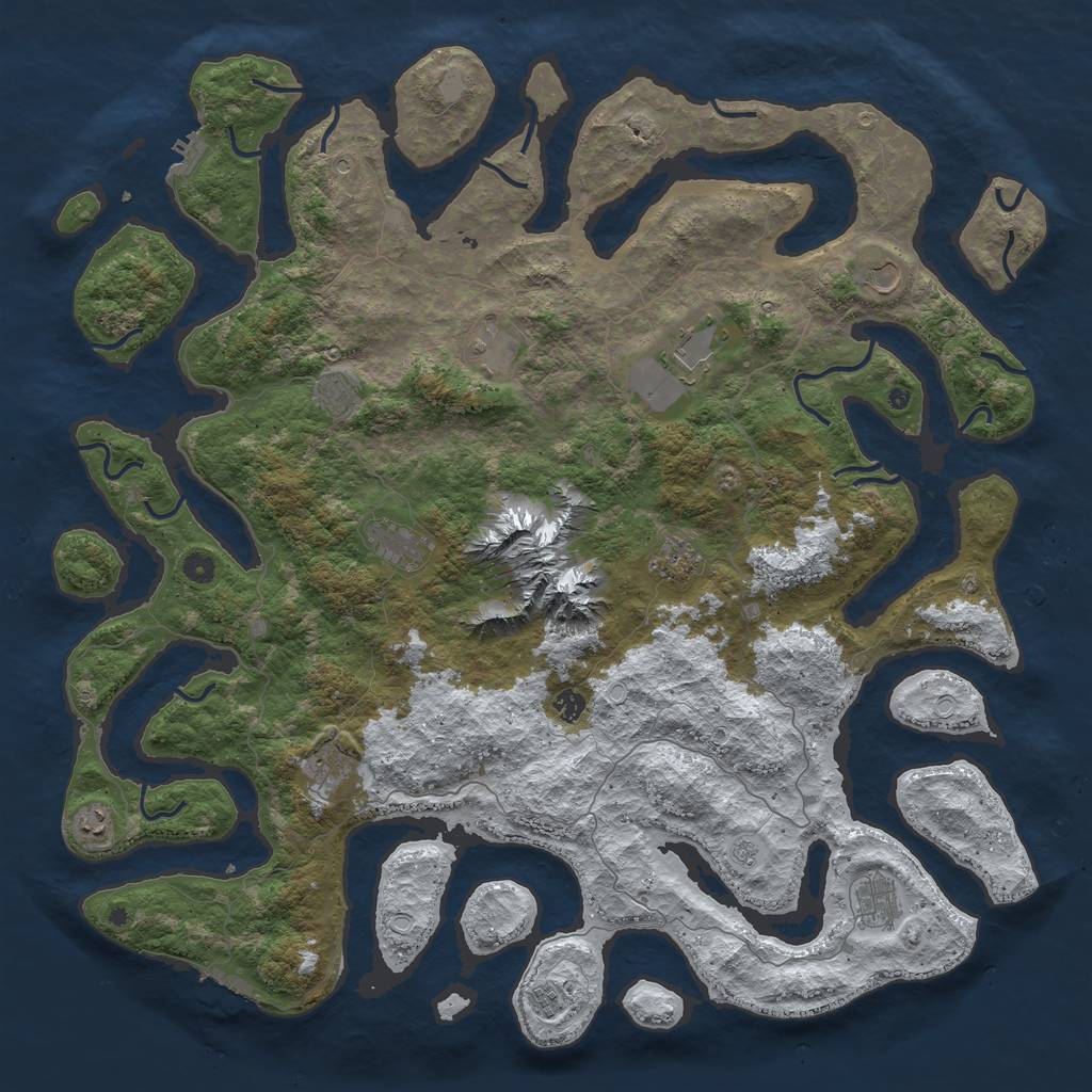 Rust Map: Procedural Map, Size: 5250, Seed: 564813, 20 Monuments