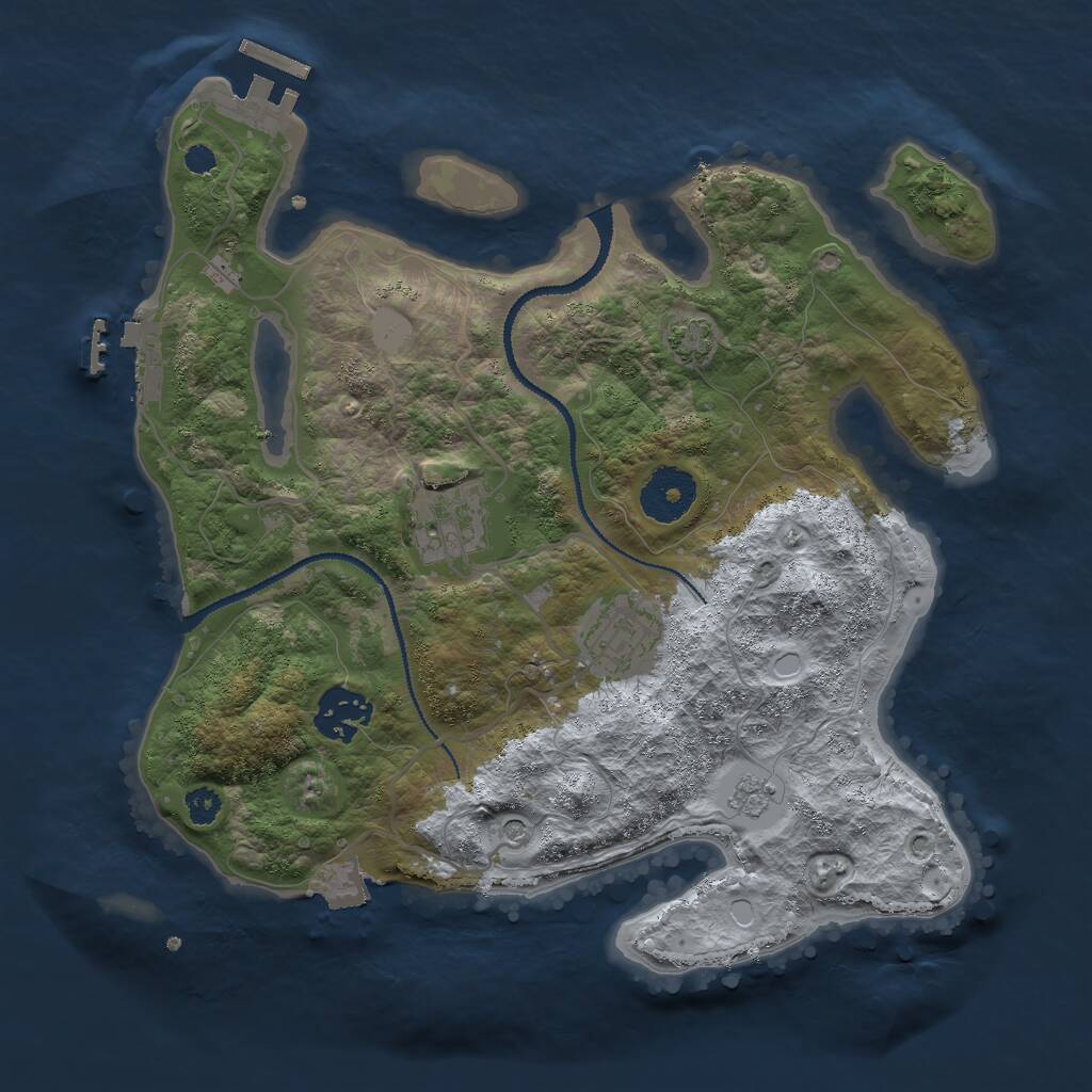 Rust Map: Procedural Map, Size: 3000, Seed: 111, 9 Monuments