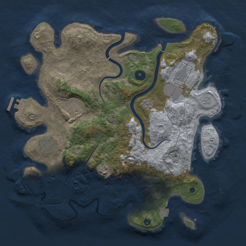 Rust Map: Procedural Map, Size: 3500, Seed: 17117, 11 Monuments