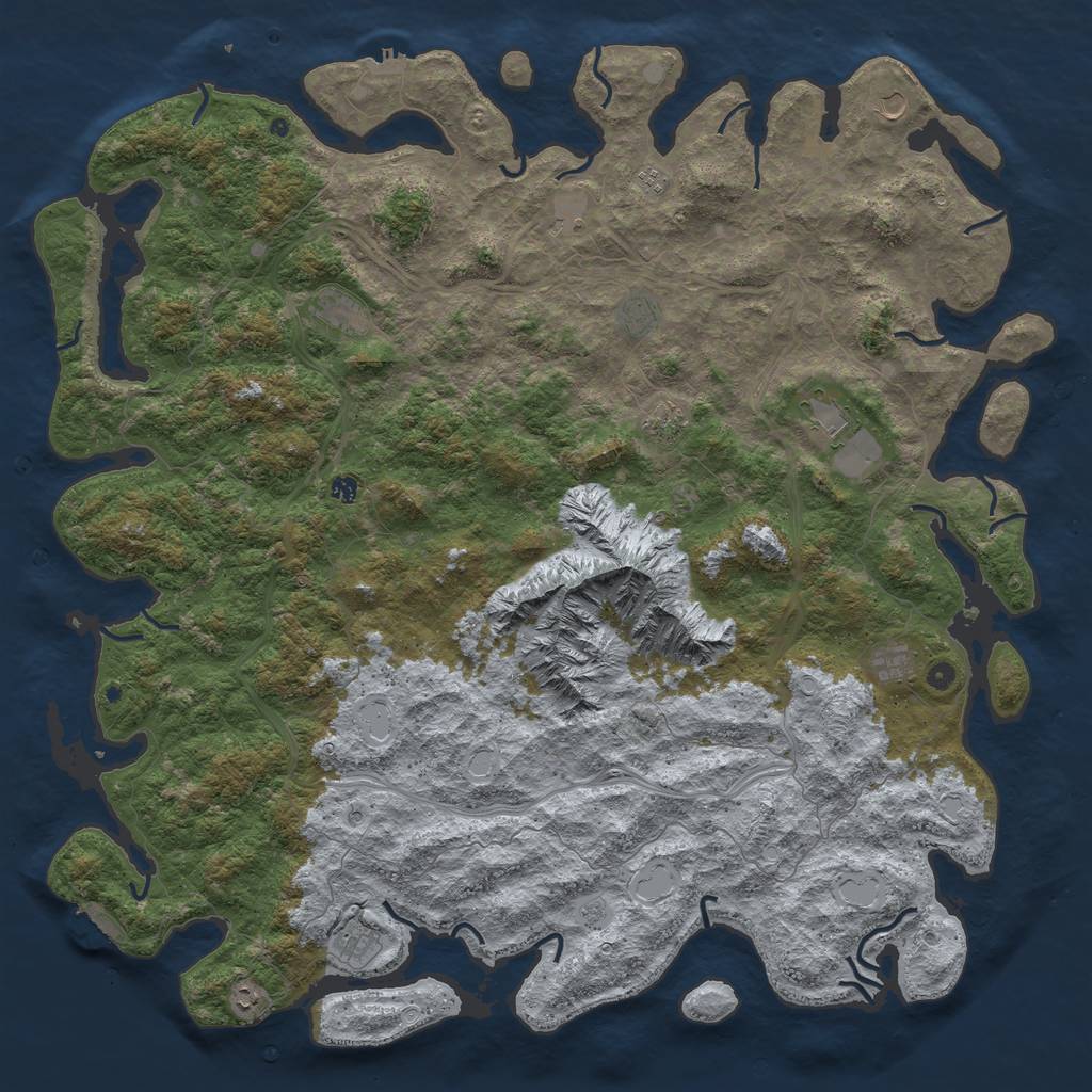 Rust Map: Procedural Map, Size: 6000, Seed: 1489761254, 20 Monuments