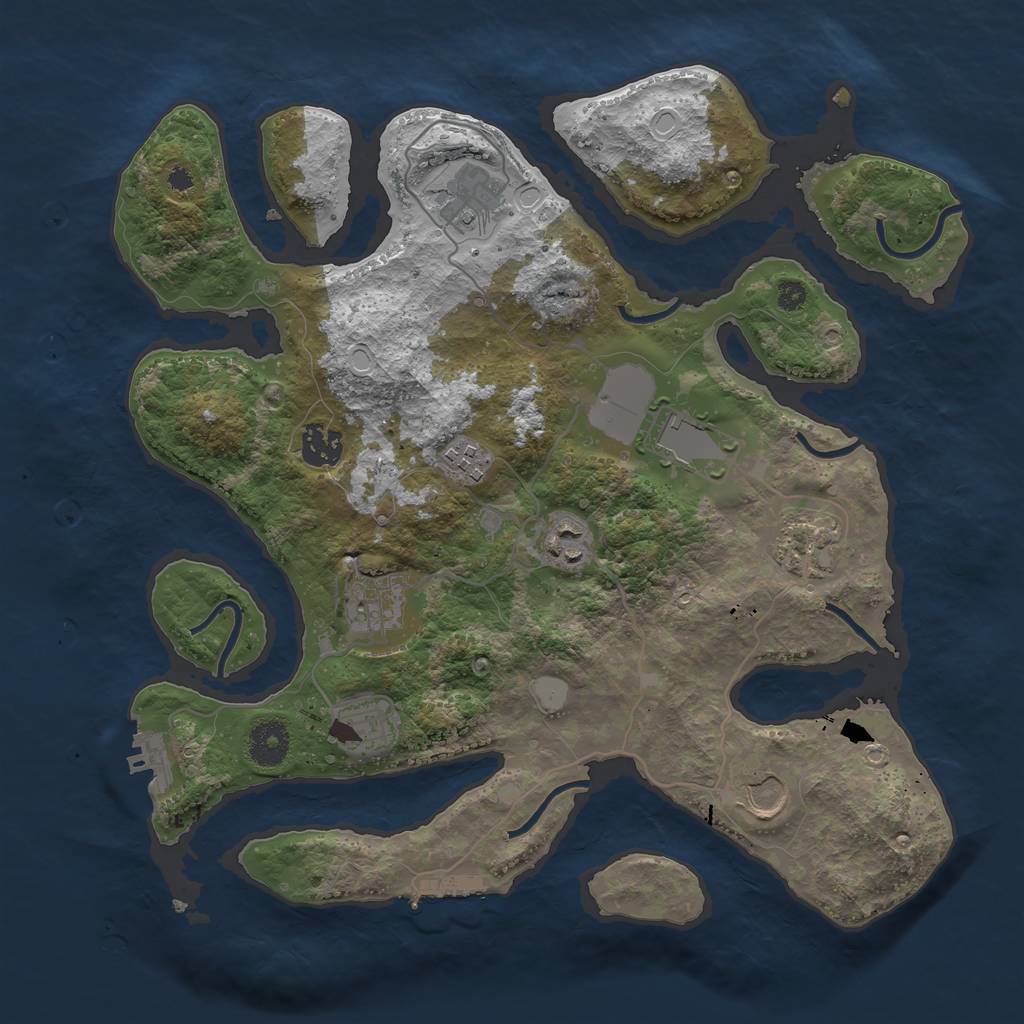 Rust Map: Procedural Map, Size: 3550, Seed: 289520, 16 Monuments