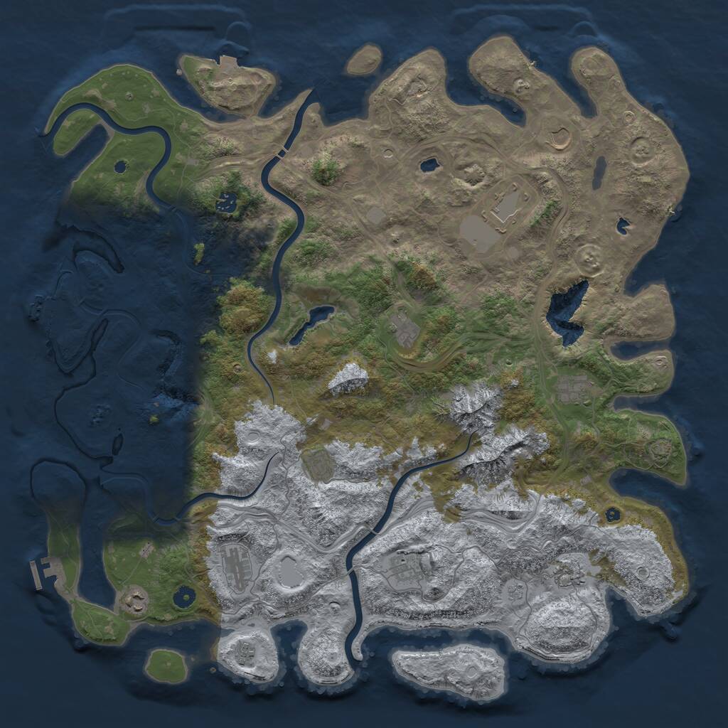 Rust Map: Procedural Map, Size: 5000, Seed: 6894936, 17 Monuments