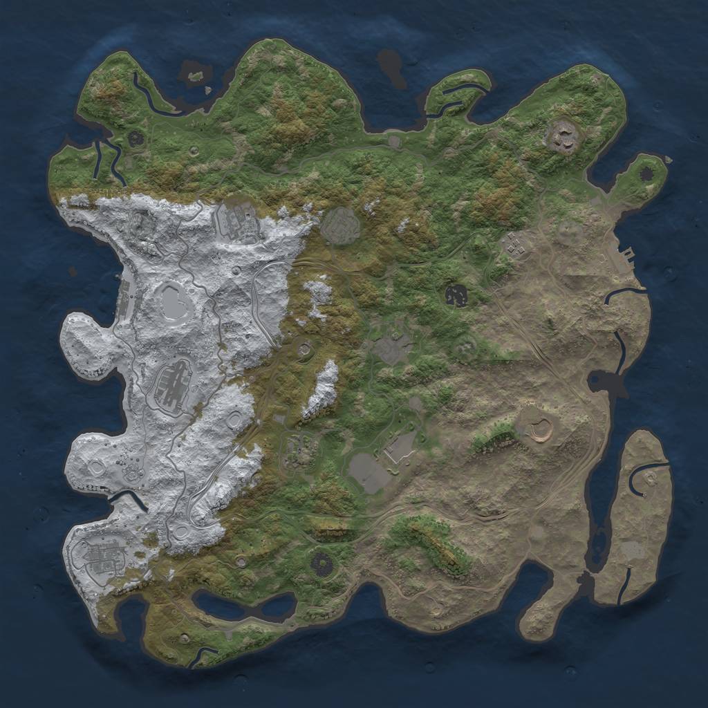 Rust Map: Procedural Map, Size: 4500, Seed: 1638638949, 20 Monuments