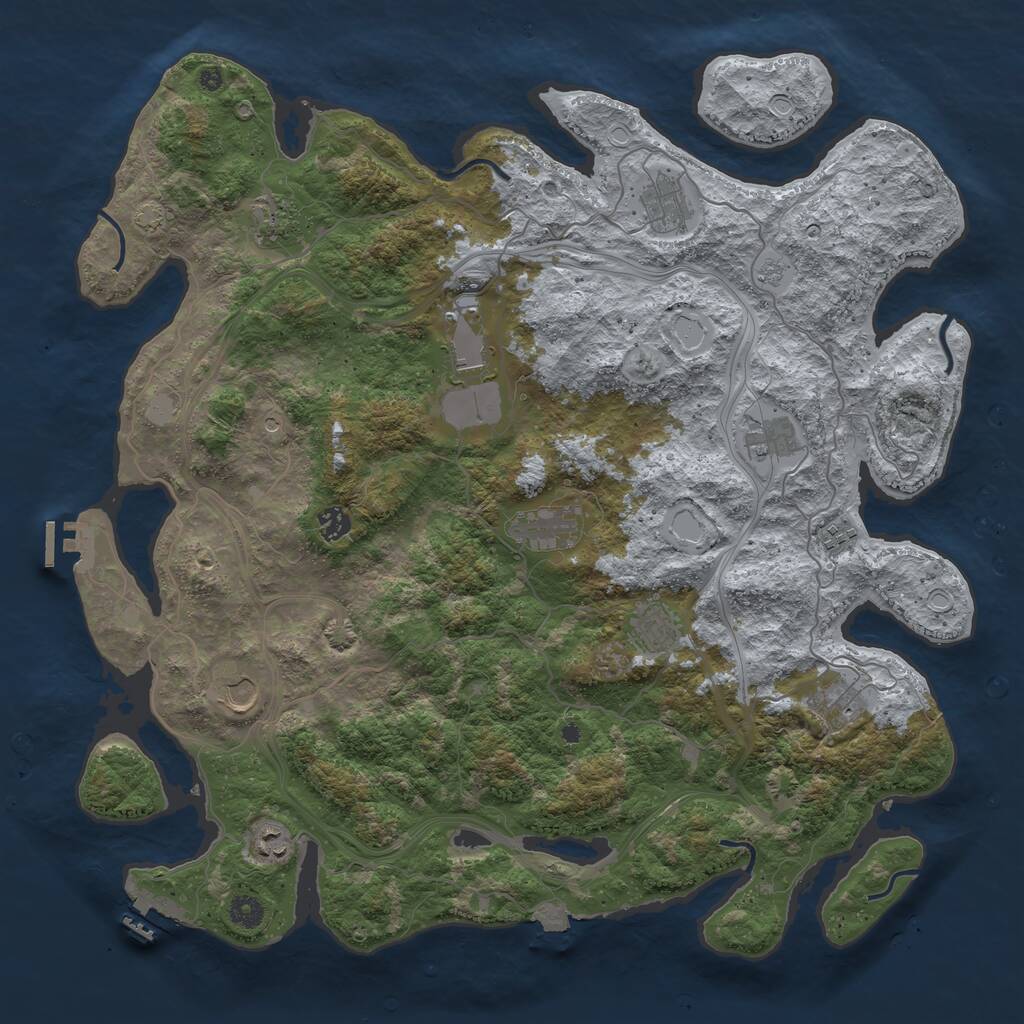 Rust Map: Procedural Map, Size: 4500, Seed: 1455723112, 17 Monuments