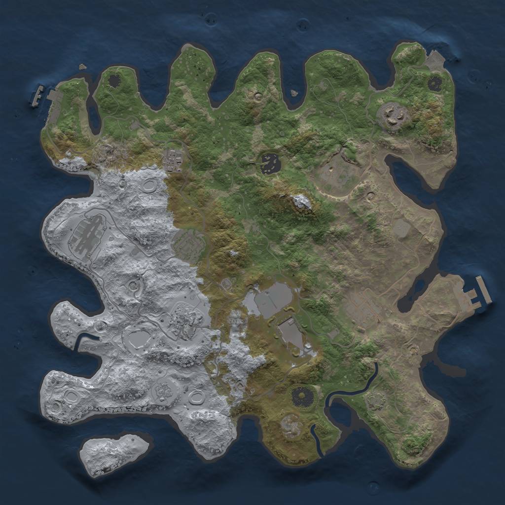 Rust Map: Procedural Map, Size: 3500, Seed: 211230, 17 Monuments