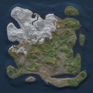 Thumbnail Rust Map: Procedural Map, Size: 3500, Seed: 343806779, 17 Monuments