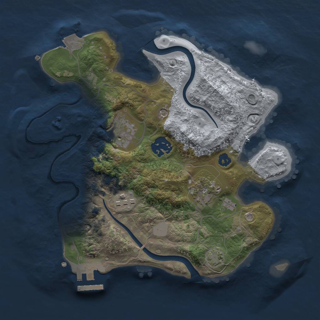 Rust Map: Procedural Map, Size: 2501, Seed: 2501, 8 Monuments