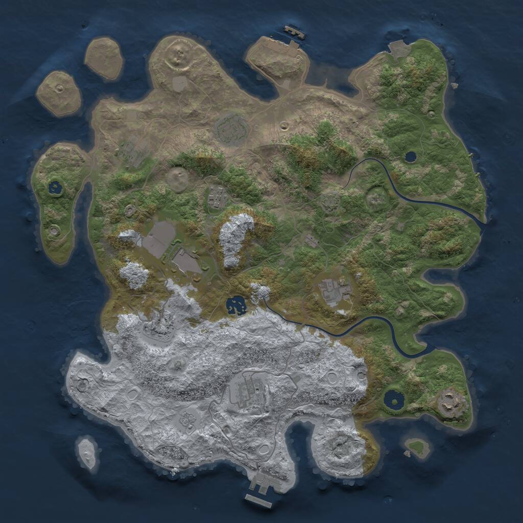 Rust Map: Procedural Map, Size: 3850, Seed: 6738, 15 Monuments