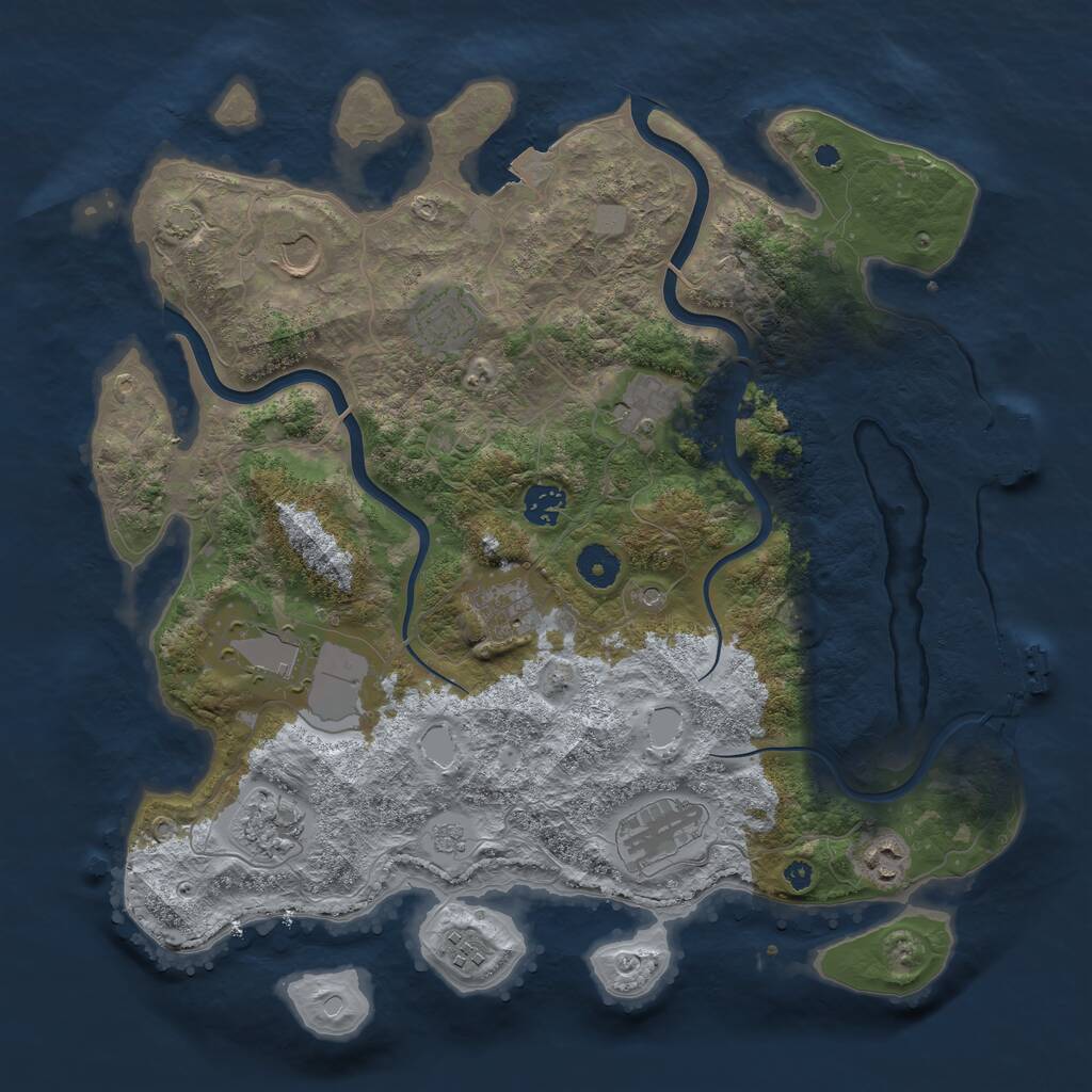 Rust Map: Procedural Map, Size: 3875, Seed: 146761954, 16 Monuments